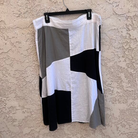 For Cynthia Colorblock Top & Skirt Set Black Gray White Artsy XL - Picture 5 of 7